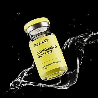 Compounded GLP-1 weight-loss medication vial prescribed via telehealth