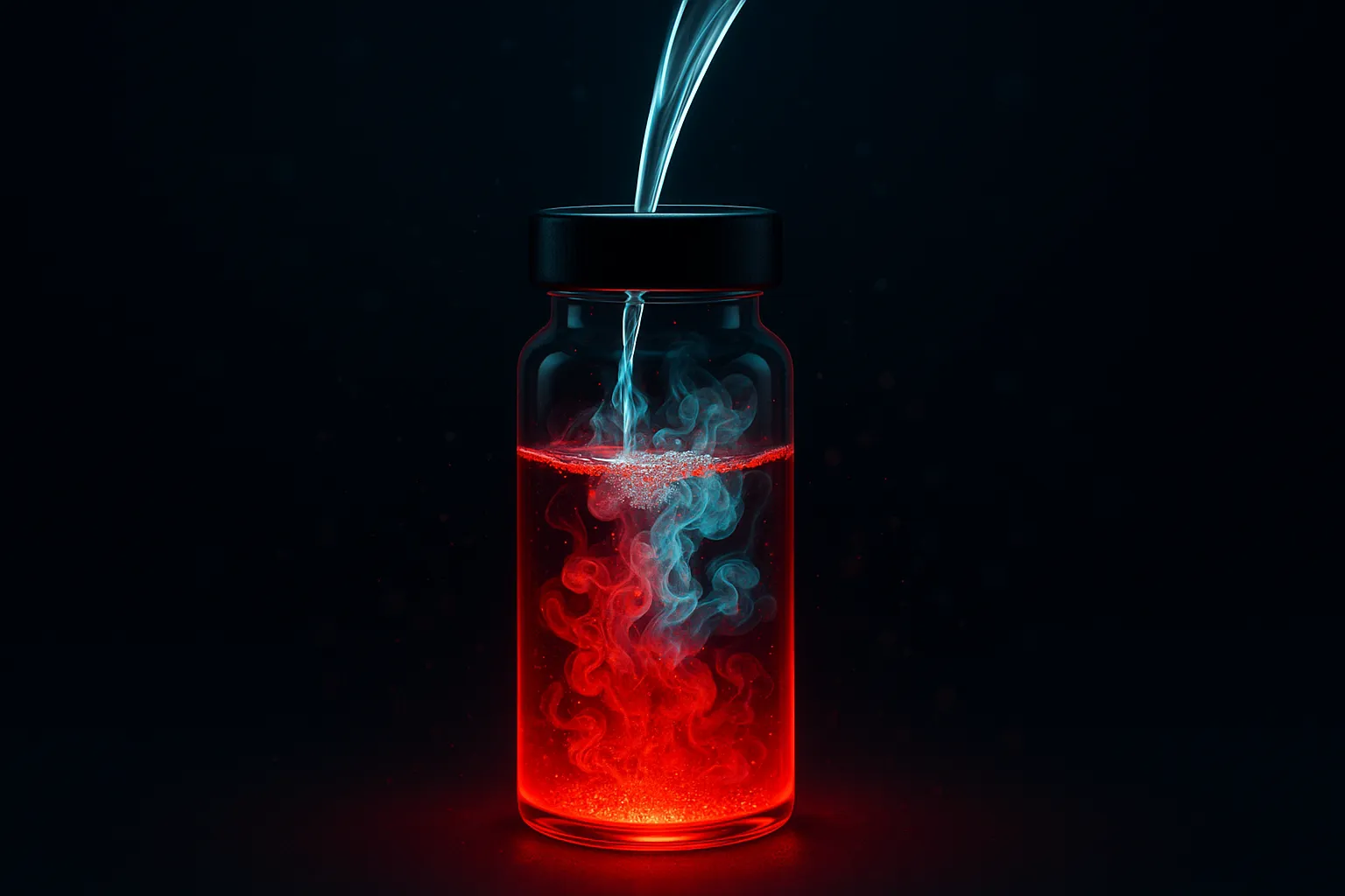 Cardiogen mixing — water down the side wall