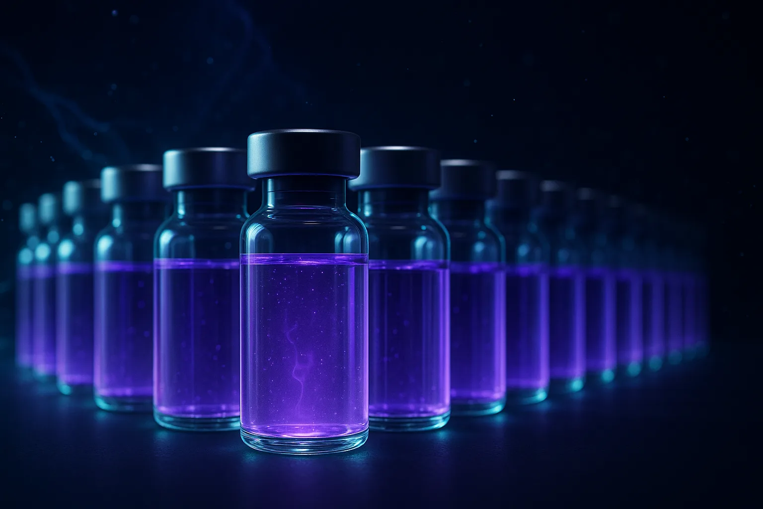 Row of 10 mL solution vials illustrating volume-based pricing