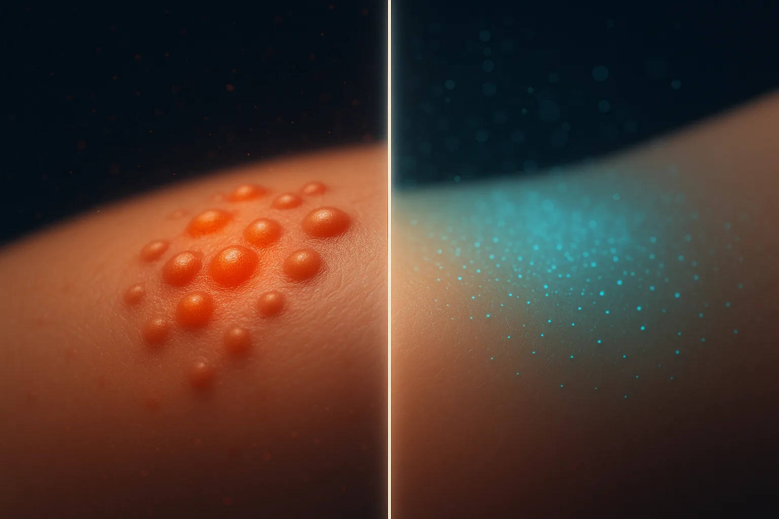 Comparison of localized congestion versus diffuse irritation patterns