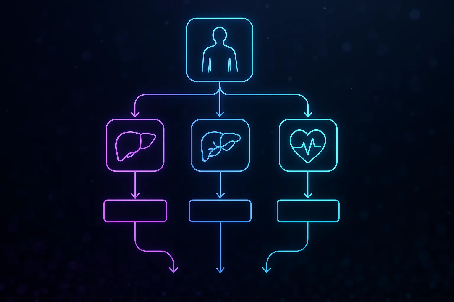 Clinical algorithm visualization showing tirzepatide and semaglutide positioned for different patient profiles