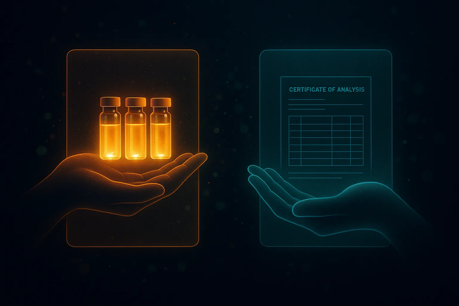 Researcher comparing peptide vendor pricing and certificates of analysis