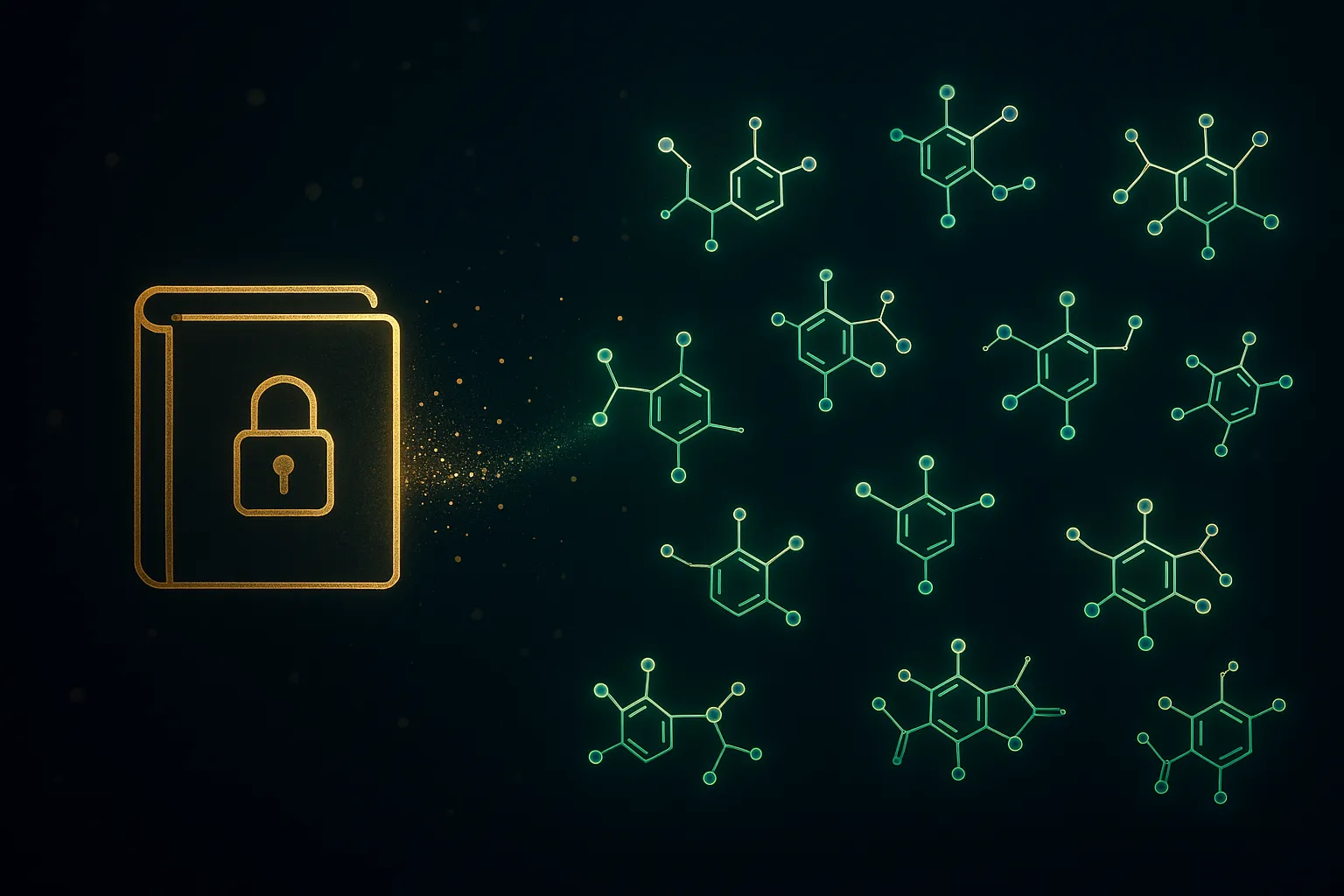 FDA building with 12 glowing peptide molecular structures fading off a restricted list