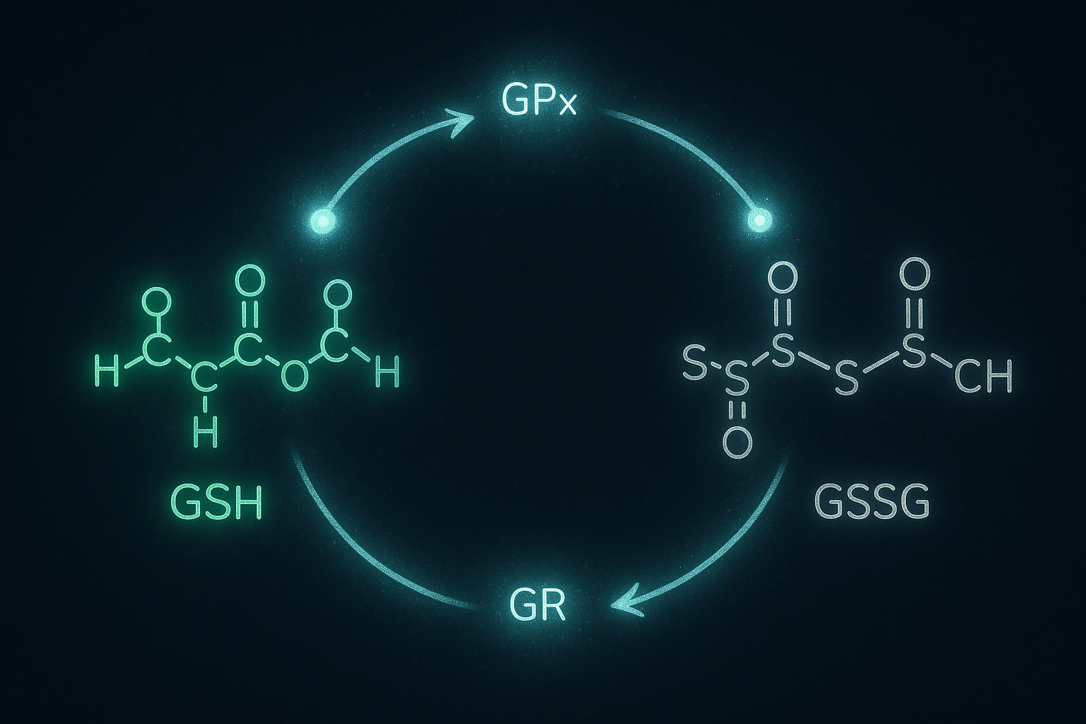 Glutathione cycle and enzymatic pathways