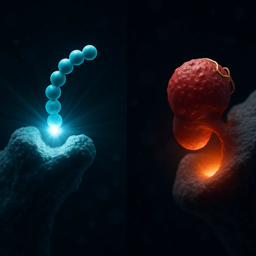 Mechanism comparison — gonadorelin acting at the pituitary versus HCG acting at the Leydig-cell LH receptor