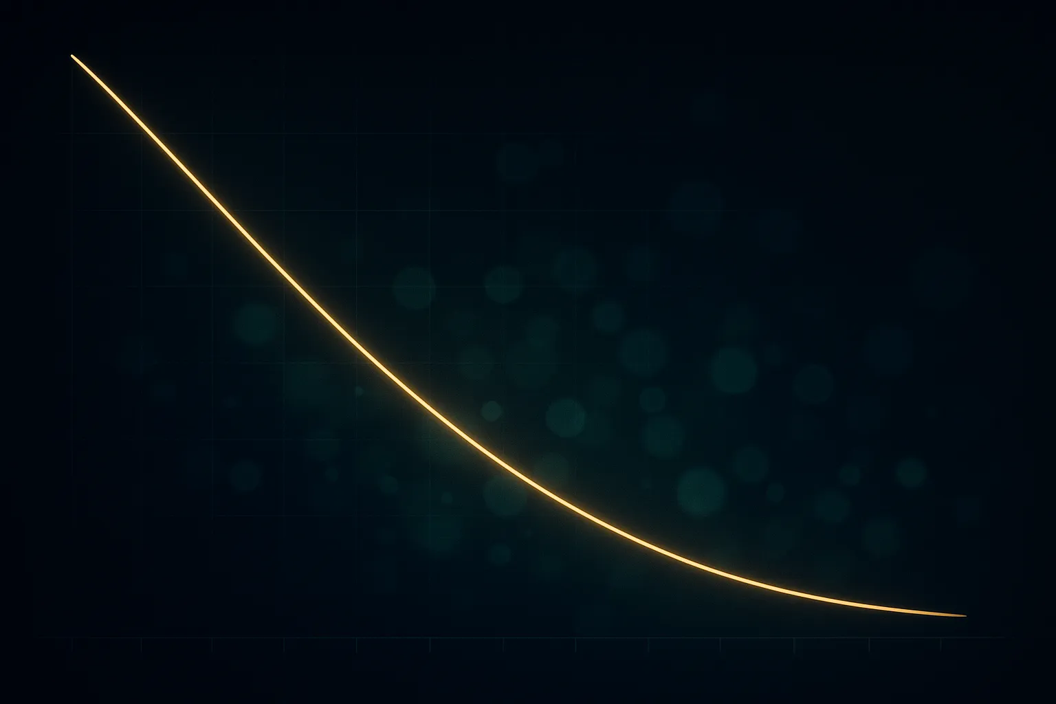Descending gold weight-loss curve on a dark navy clinical chart background