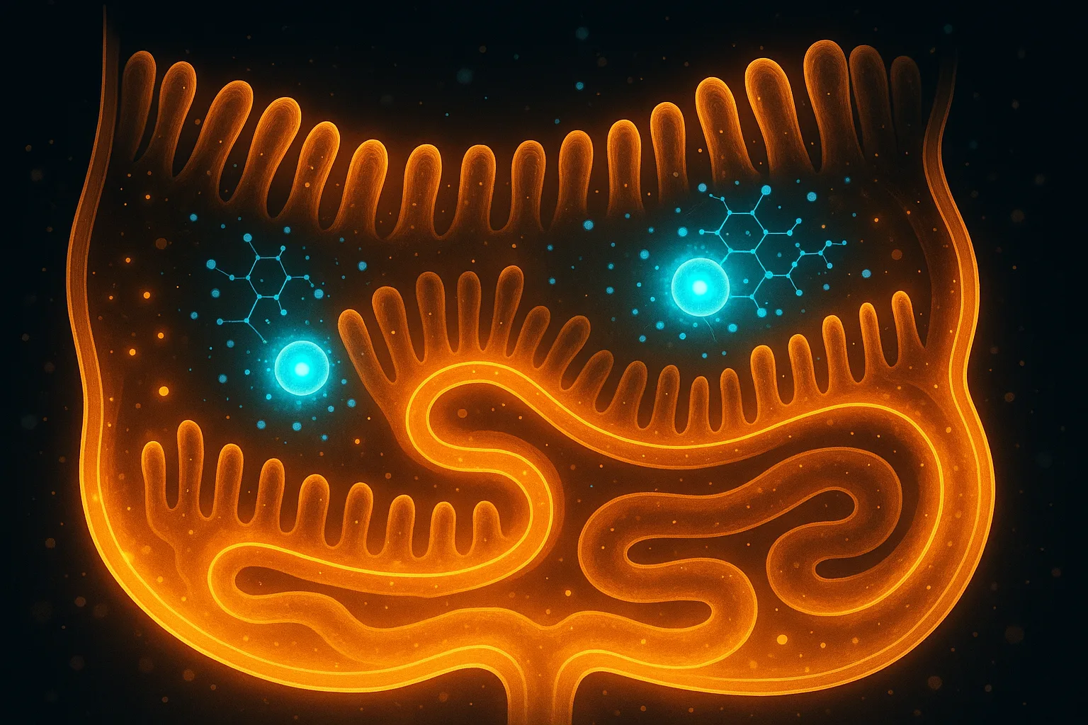 PDA gut-healing and GI mechanism diagram