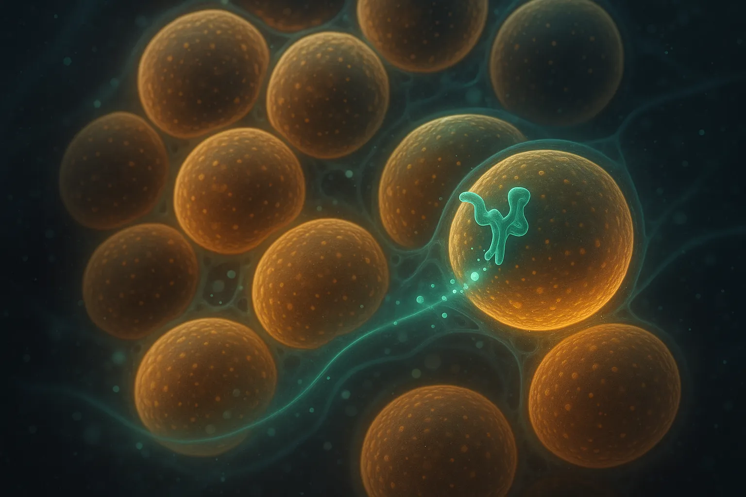 Abstract visualization of visceral adipose tissue and the endocannabinoid pathway