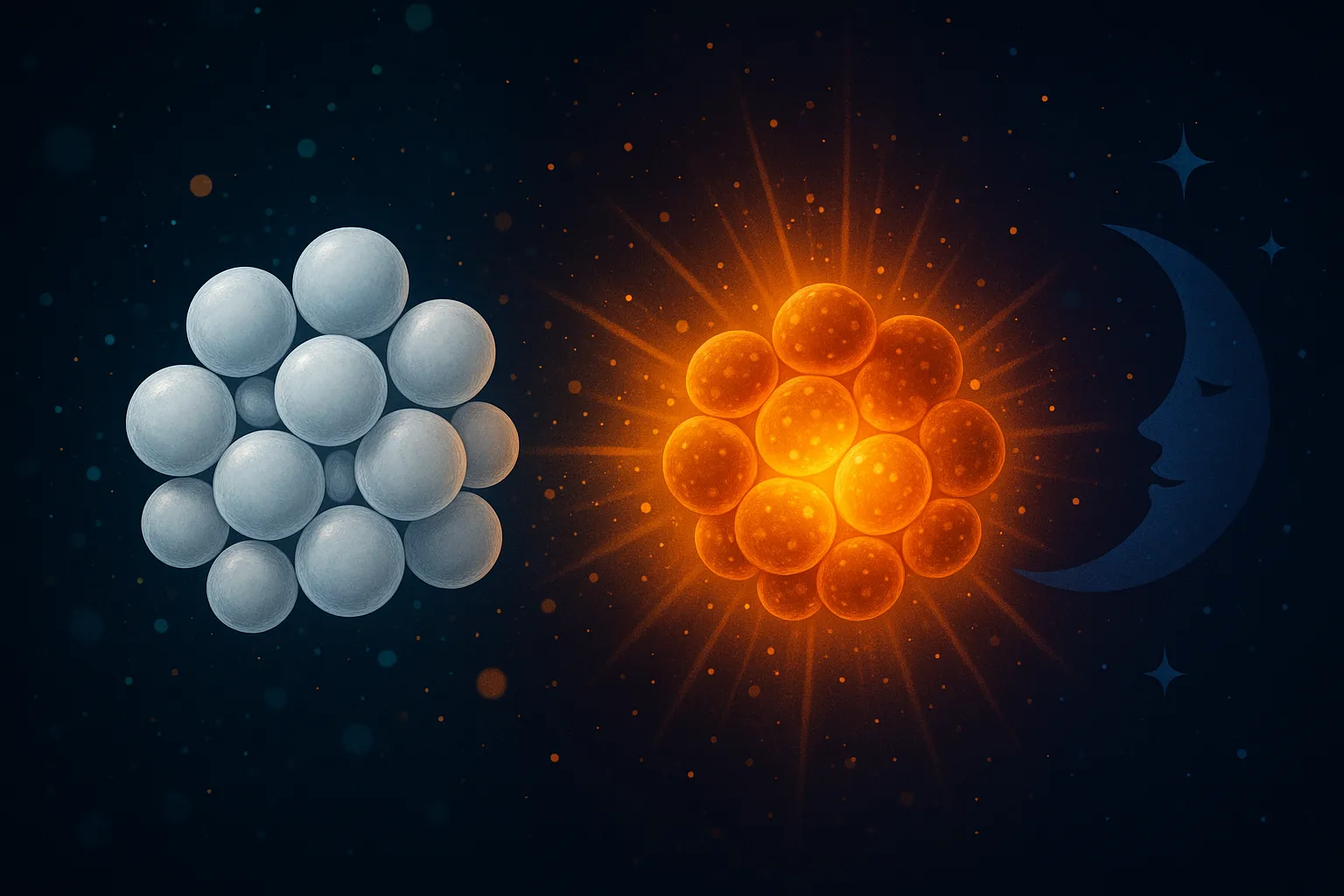 Brown adipose tissue thermogenesis and sleep-cycle abstract medical visualization