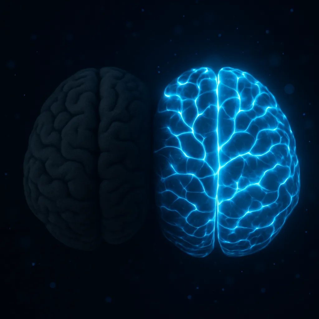 Brain activity visualization showing increased neural activation