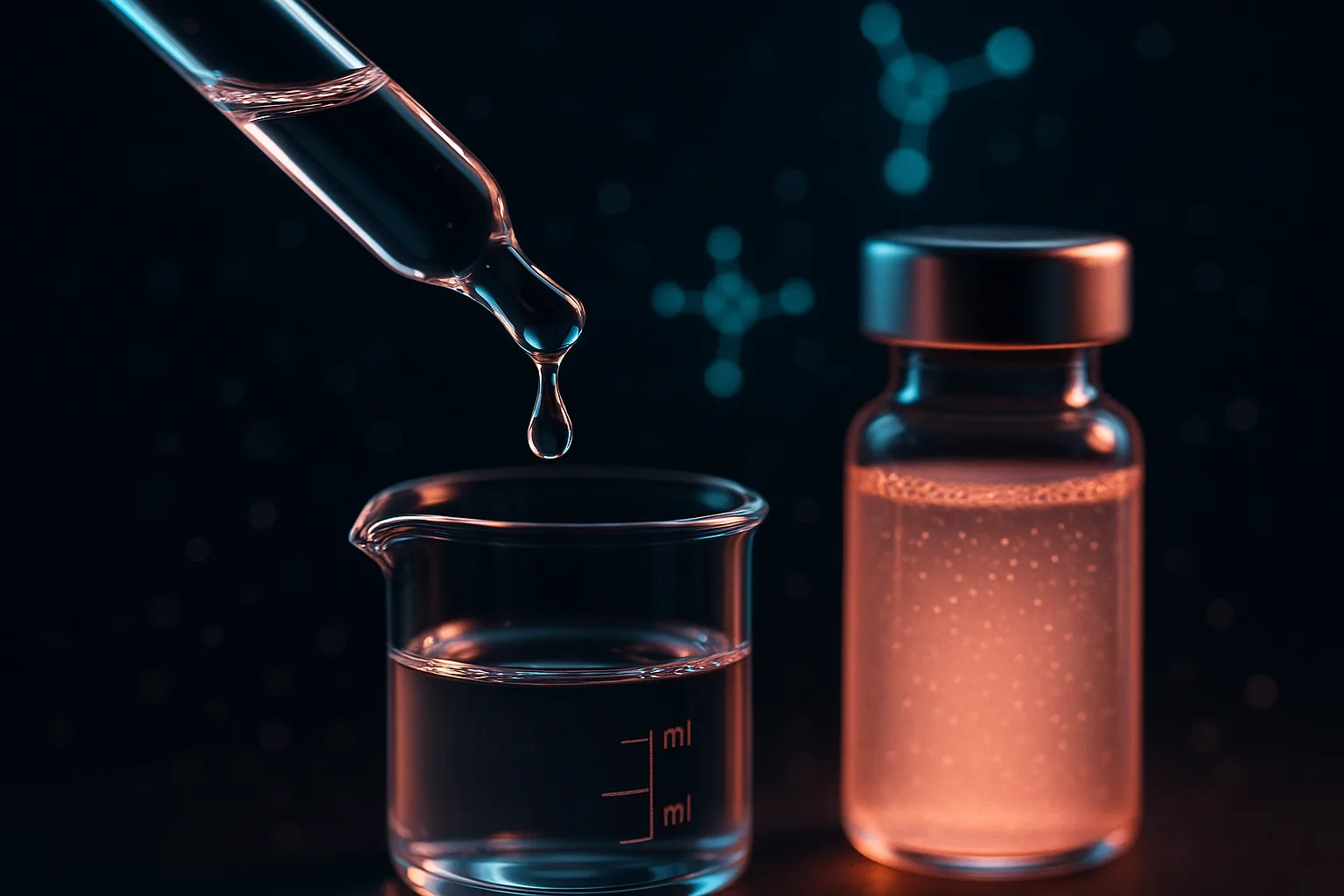 SNAP-8 serum being blended from a research vial