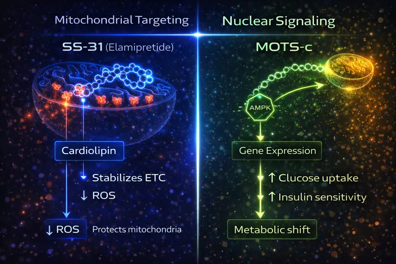 SS-31 vs MOTS-c: Target vs Signaling Pathway