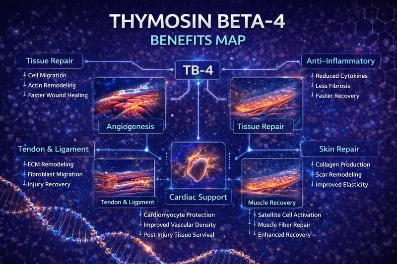 Thymosin Beta-4 Benefits Map