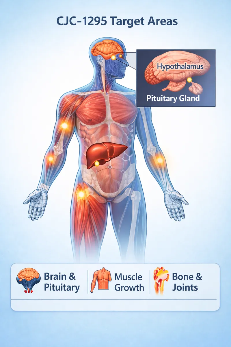CJC-1295 body highlight diagram (educational)
