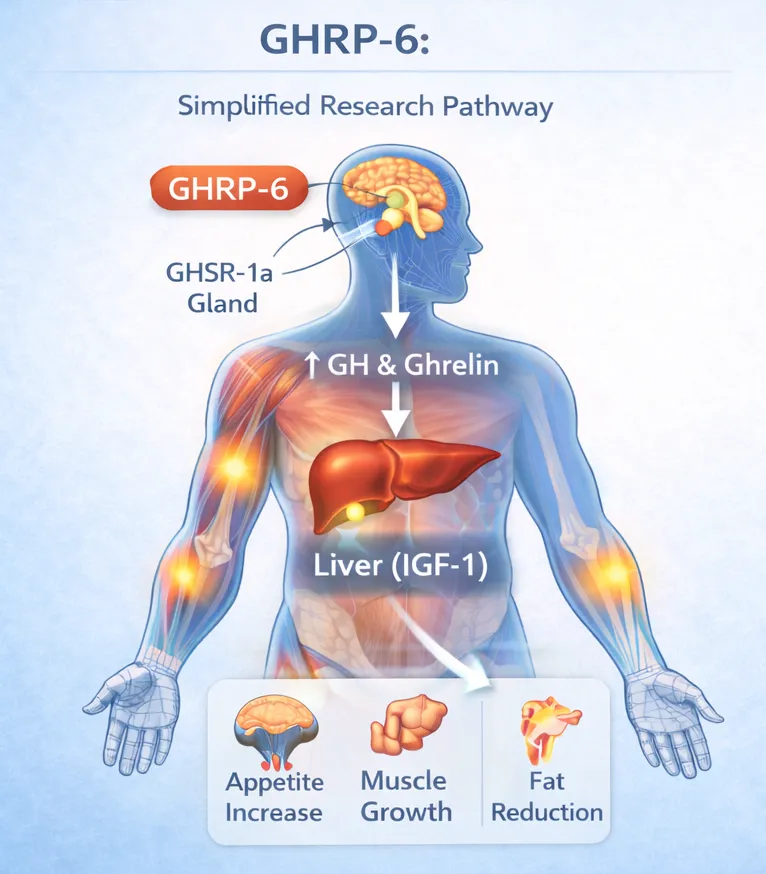 GHRP-6 body highlight diagram (educational)